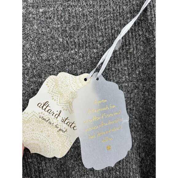 NWT Altard State Women's Gray Ribbed Knit Long Sleeve Fit & Flare Dress Sz Large - Picture 9 of 12